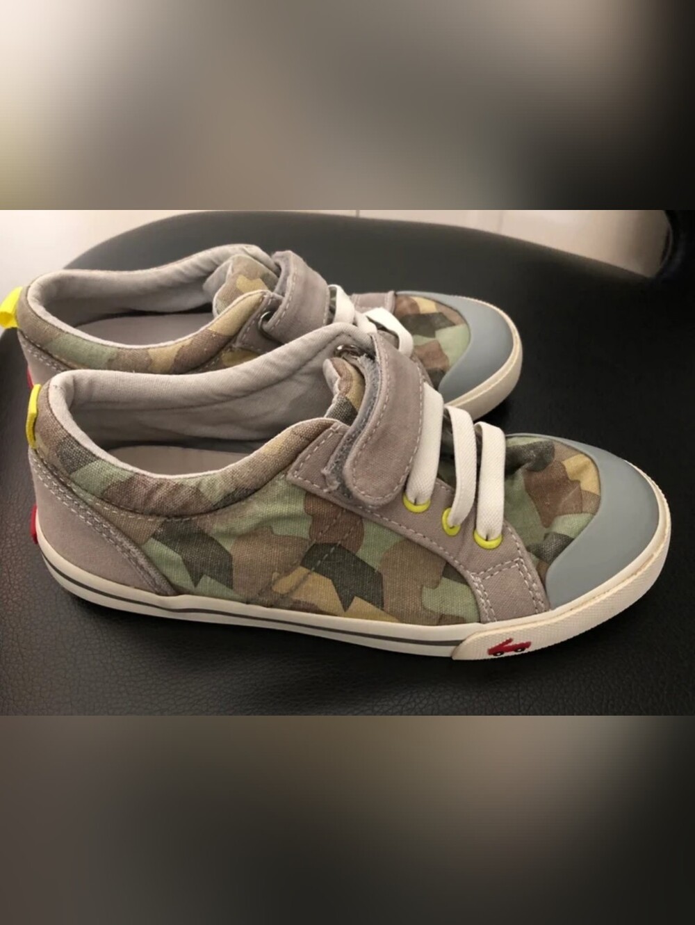 Kids Camo Canvas Sneakers in Gray and Green